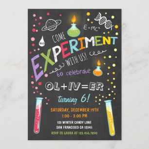 Science Experiment Birthday Invitation Boy