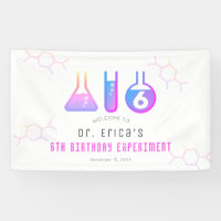 Science Experiment Neon Pink Girl Birthday Welcome