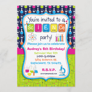Science Experiment Themed Birthday Invitation