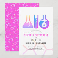 Science Experiment White & Neon Pink Girl Birthday
