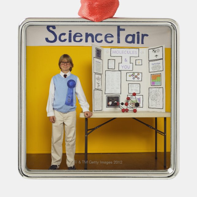 Science fair winner metal tree decoration (Front)
