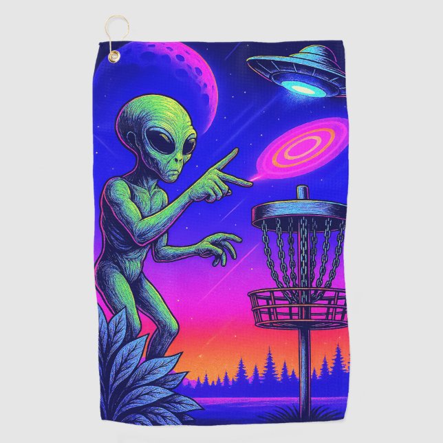 Science Fiction Alien Disc Golf Towel (Front)