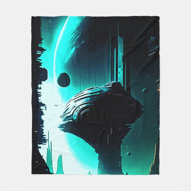 Science Fiction Alien Landscape 103 Fleece Blanket (Front)