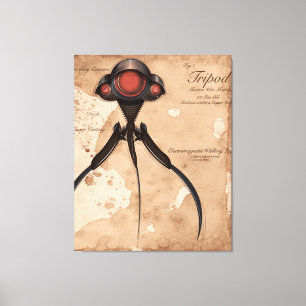 Science Fiction Alien Tripod Attack! Canvas Print