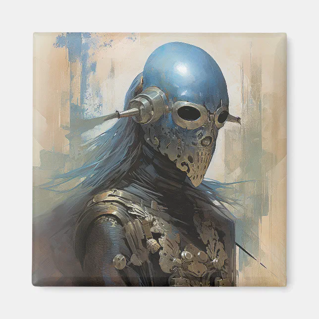 Science Fiction Alien Wearing Helmet Mask Magnet | Zazzle