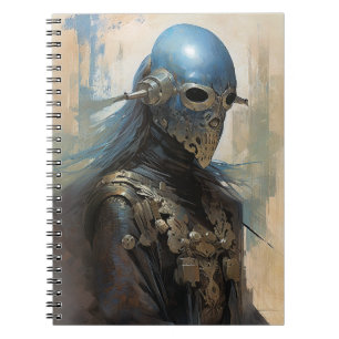 Science Fiction Alien Wearing Helmet Mask Notebook