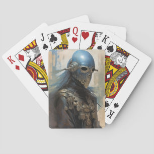 Science Fiction Alien Wearing Helmet Mask Playing Cards