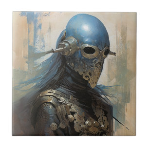 Science Fiction Alien Wearing Helmet Mask Tile