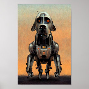 Science Fiction Art   Portrait of a Robot Dog Poster