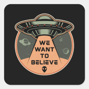 Science Fiction Day Space Science Alien Stars Gift Square Sticker