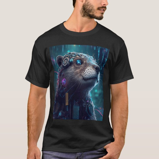 Science Fiction Evolved Animal Robot Otter  1 T-Shirt (Front)