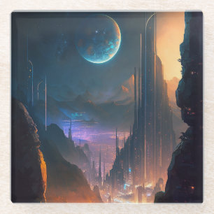 Science Fiction Futuristic City Coaster