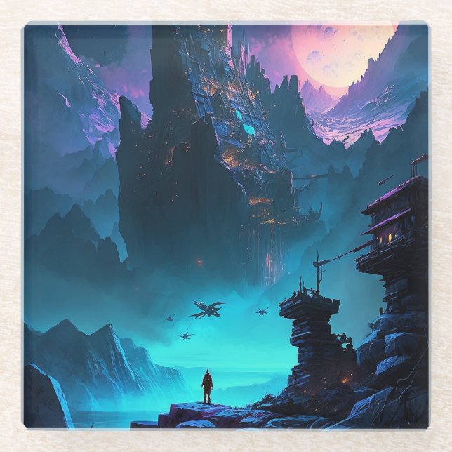 Science Fiction Futuristic City Coaster (Front)