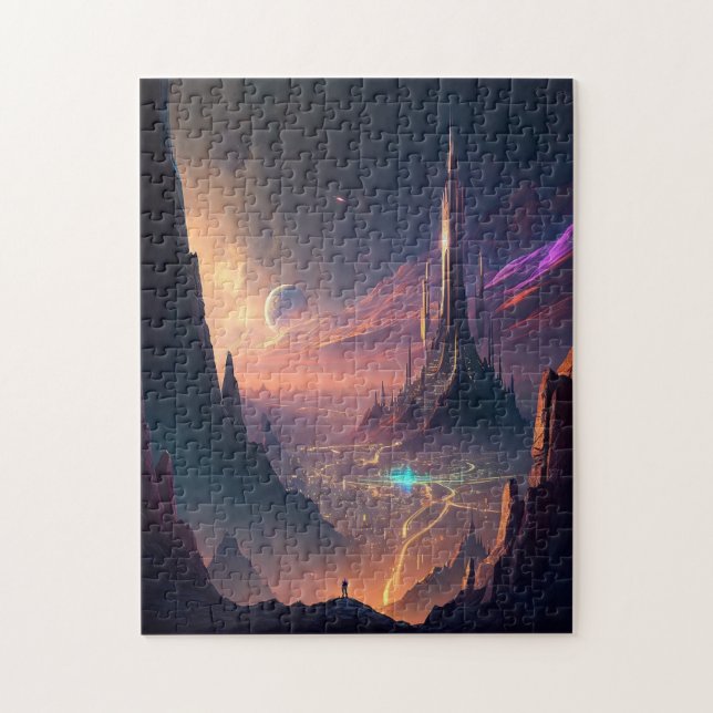 Science Fiction Futuristic City Jigsaw Puzzle (Vertical)