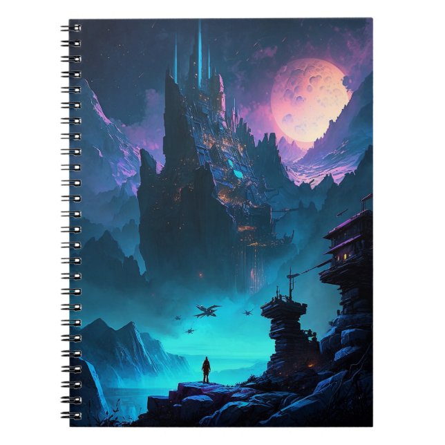 Science Fiction Futuristic City Notebook (Front)