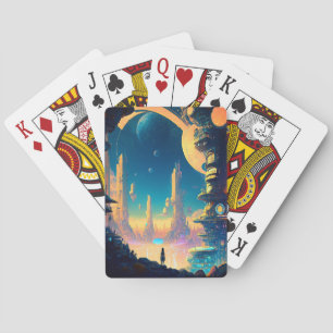Science Fiction Futuristic City Playing Cards