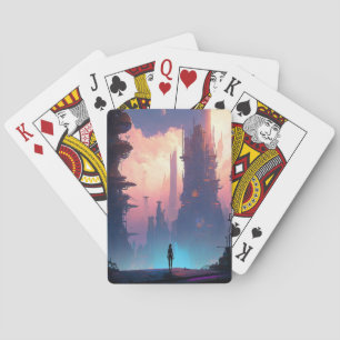 Science Fiction Futuristic City Playing Cards