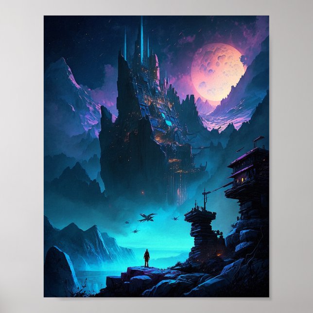 Science Fiction Futuristic City Poster (Front)