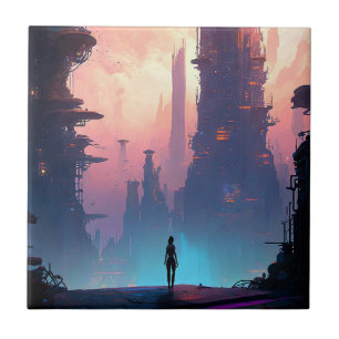 Science Fiction Futuristic City Tile