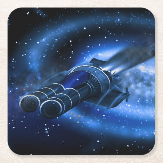 Science Fiction Spaceships Square Paper Coaster