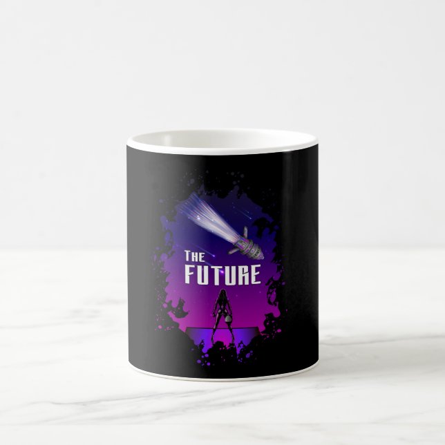 Science Fiction Ufo Space Alien Rocket Funny Gift Coffee Mug (Center)