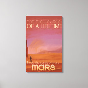 Science Fiction Vintage Mars Vacation Illustration Canvas Print