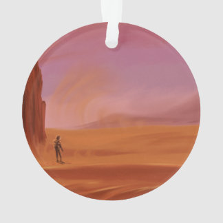 Science Fiction Vintage Mars Vacation Illustration Ornament