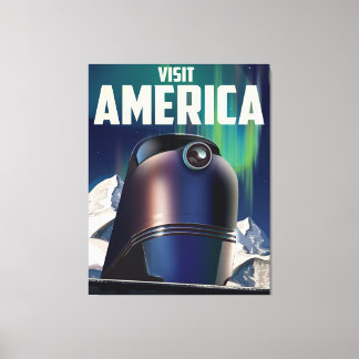 Science fiction Visit america travel poster Canvas Print