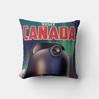 Science fiction Visit Canada travel poster Cushion