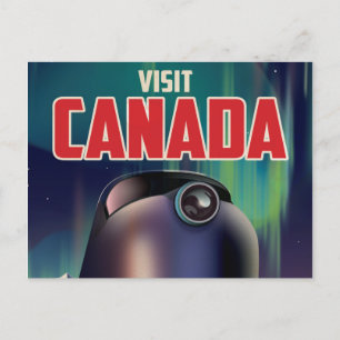 Science fiction Visit Canada travel poster Postcard