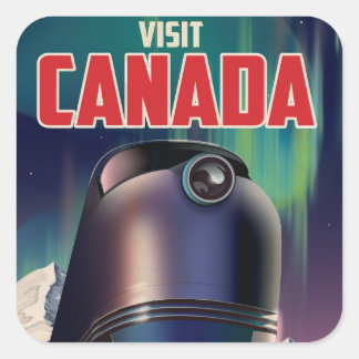 Science fiction Visit Canada travel poster Square Sticker