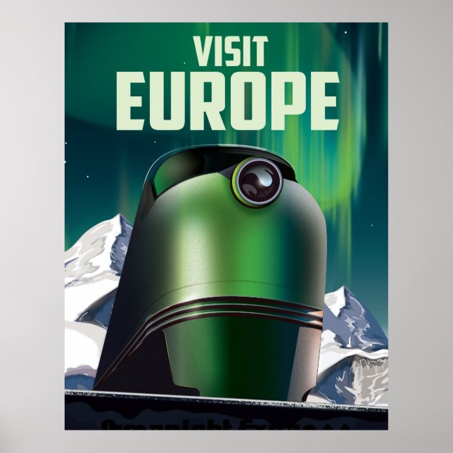 Science fiction Visit Europe travel poster (Front)