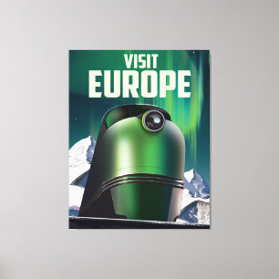 Science fiction Visit Europe travel poster Canvas Print