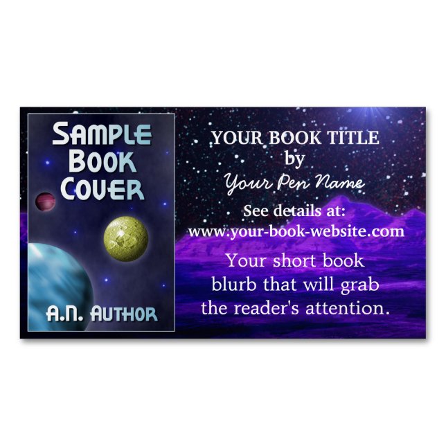 Science-Fiction Writer Author Book Promotion Space Magnetic Business Card (Front)
