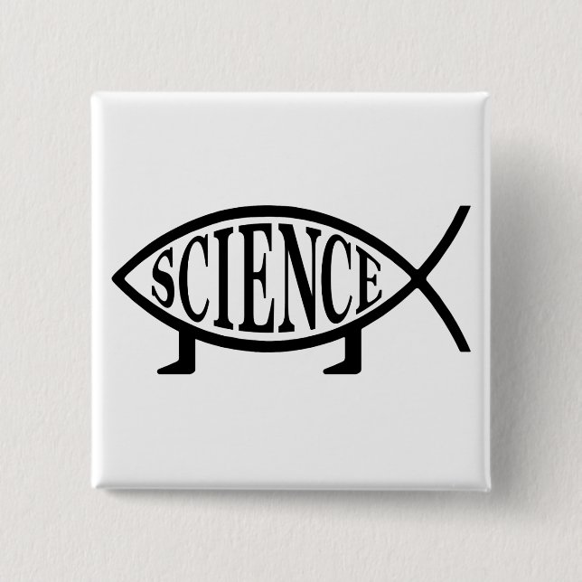 Science Fish 15 Cm Square Badge (Front)