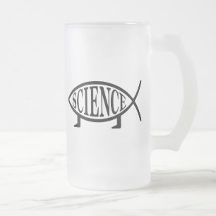 Science Fish Frosted Glass Beer Mug