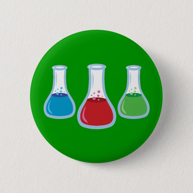 Science Flasks 6 Cm Round Badge (Front)