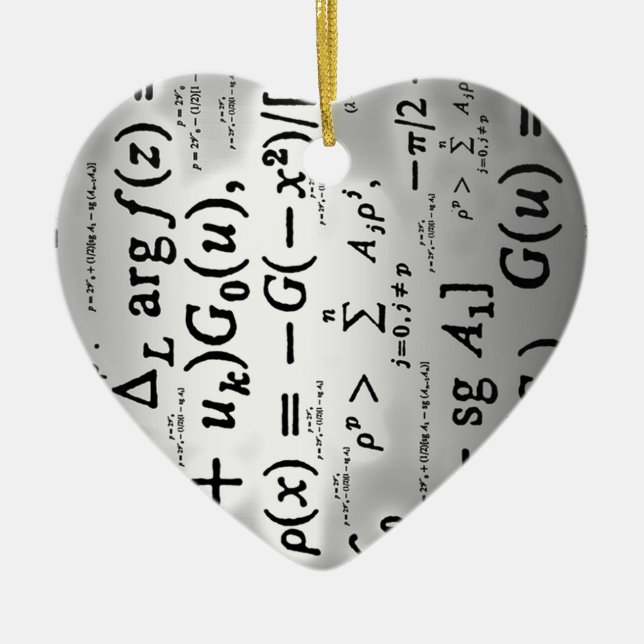 Science Formulas Ceramic Tree Decoration (Front)