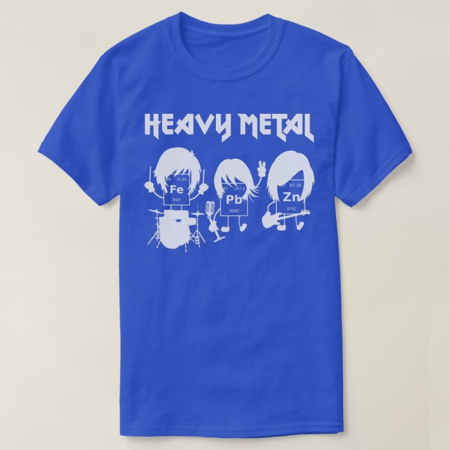 Science Geek And Heavy Metal Fans Funny Chemistry  T-Shirt (Design Front)