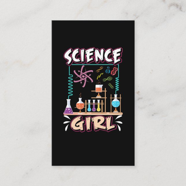 Science Girl Chemistry Laboratory Scientist Business Card (Front)