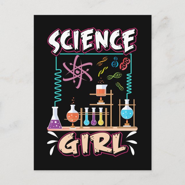 Science Girl Chemistry Laboratory Scientist Postcard (Front)