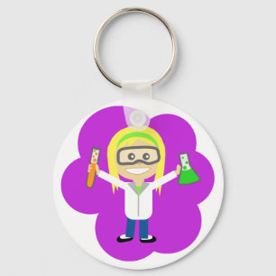 Science Girl Key Ring