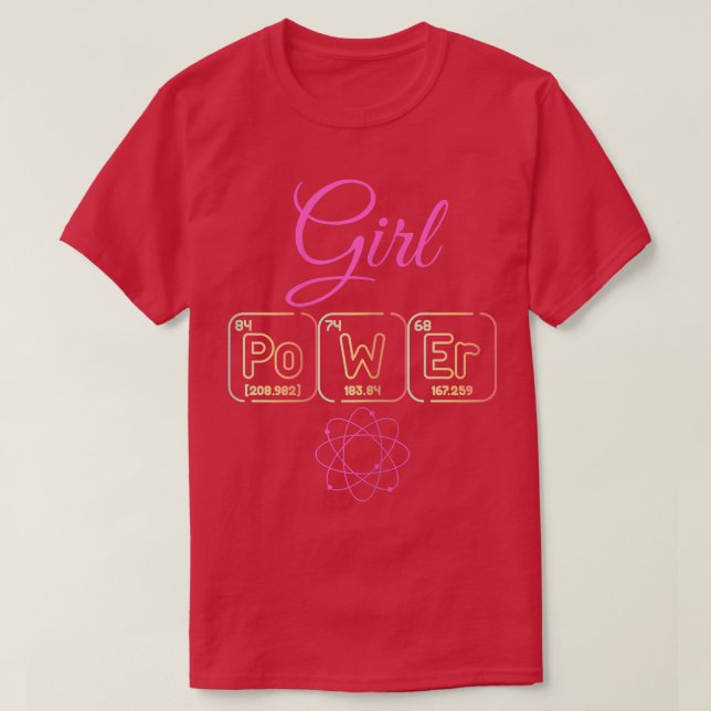 Science Girl Power Feminist Periodic Table  T-Shirt (Design Front)
