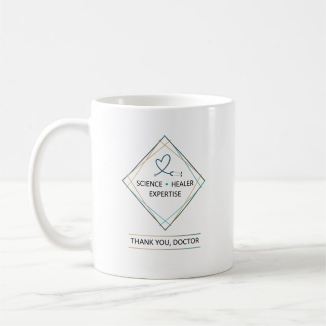 Science Healer Expertise Thank You Doctor Coffee Mug (Left)