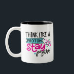 Science I Think Like A Proton Modern Typography Two-Tone Coffee Mug<br><div class="desc">This modern design features the text "I think like a proton" in colourful typography #science #physics #proton #sayings #coffee #coffeemugs #coffeelover #coffeelovers #coffeelove #mugs #drinkware #kitchen #dining #home</div>