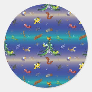 Science, Insect Bug Lover Christmas Tree Classic Round Sticker