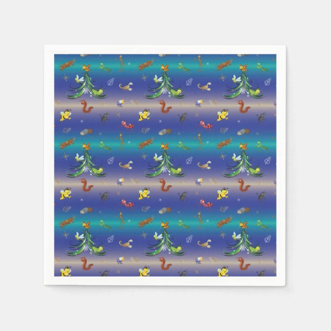 Science, Insect Bug Lover Christmas Tree Napkin (Front)