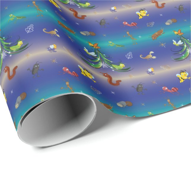 Science, Insect Bug Lover Christmas Tree Wrapping Paper (Roll Corner)
