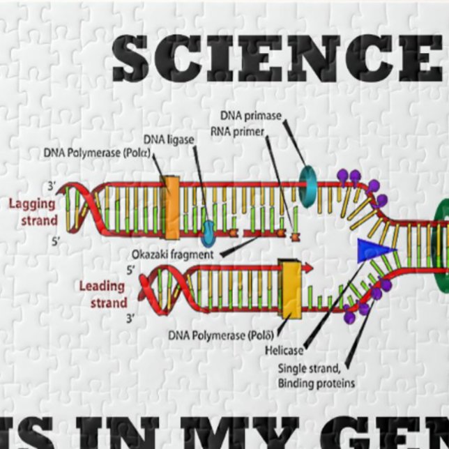 Science Is In My Genes (DNA Replication) Jigsaw Puzzle (Genetics attitude jigsaw puzzle featuring DNA replication for anyone into science!)