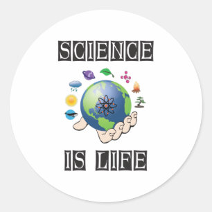 Science is life classic round sticker